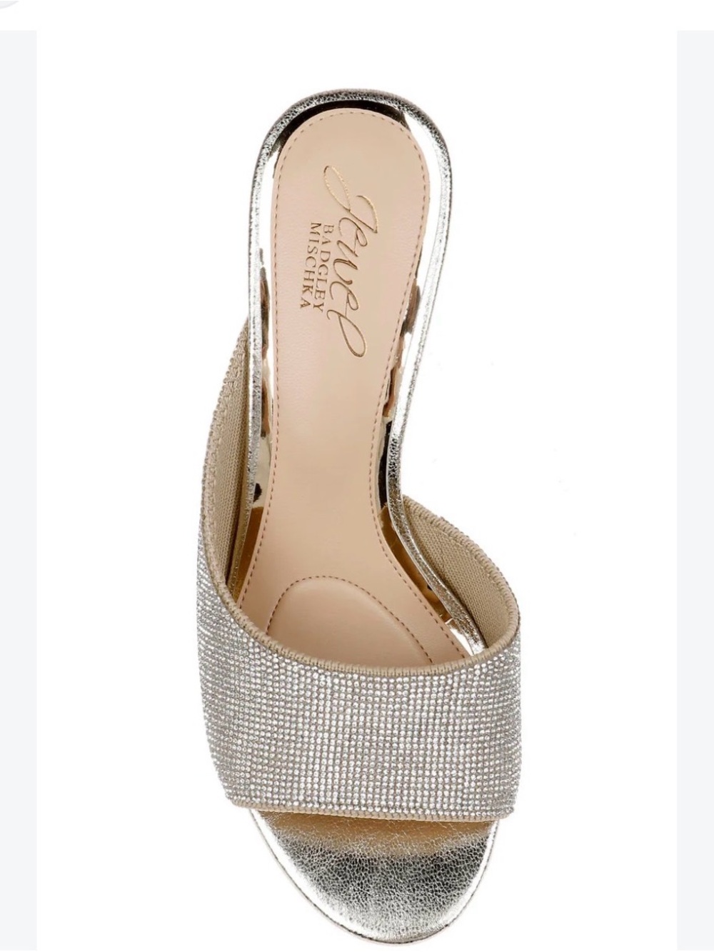 Jewel Badgley Mischka Silver Rhinestone Slide